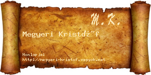 Megyeri Kristóf névjegykártya